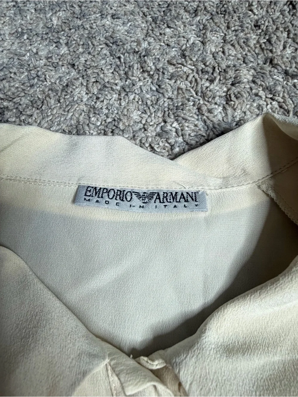 EMPORIO ARMANI Emporio Armani silk blouse 46 10 medium large cream ivory career - Picture 5 of 8